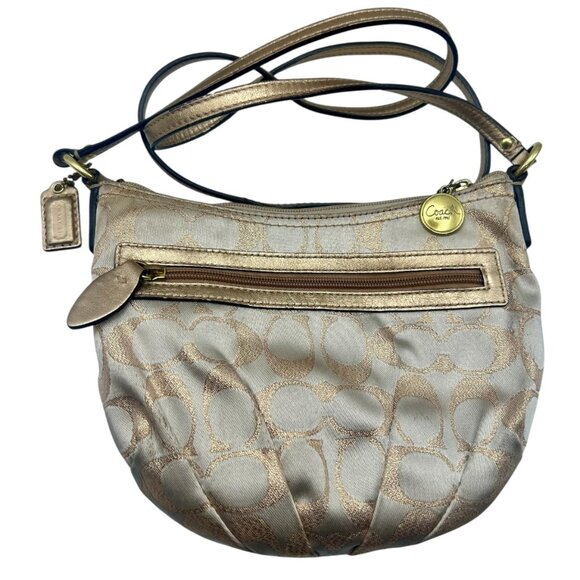 Coach Gold Metallic Signature “C” Mini Crossbody — Y2K Night-Out Essential - Picture 1 of 4